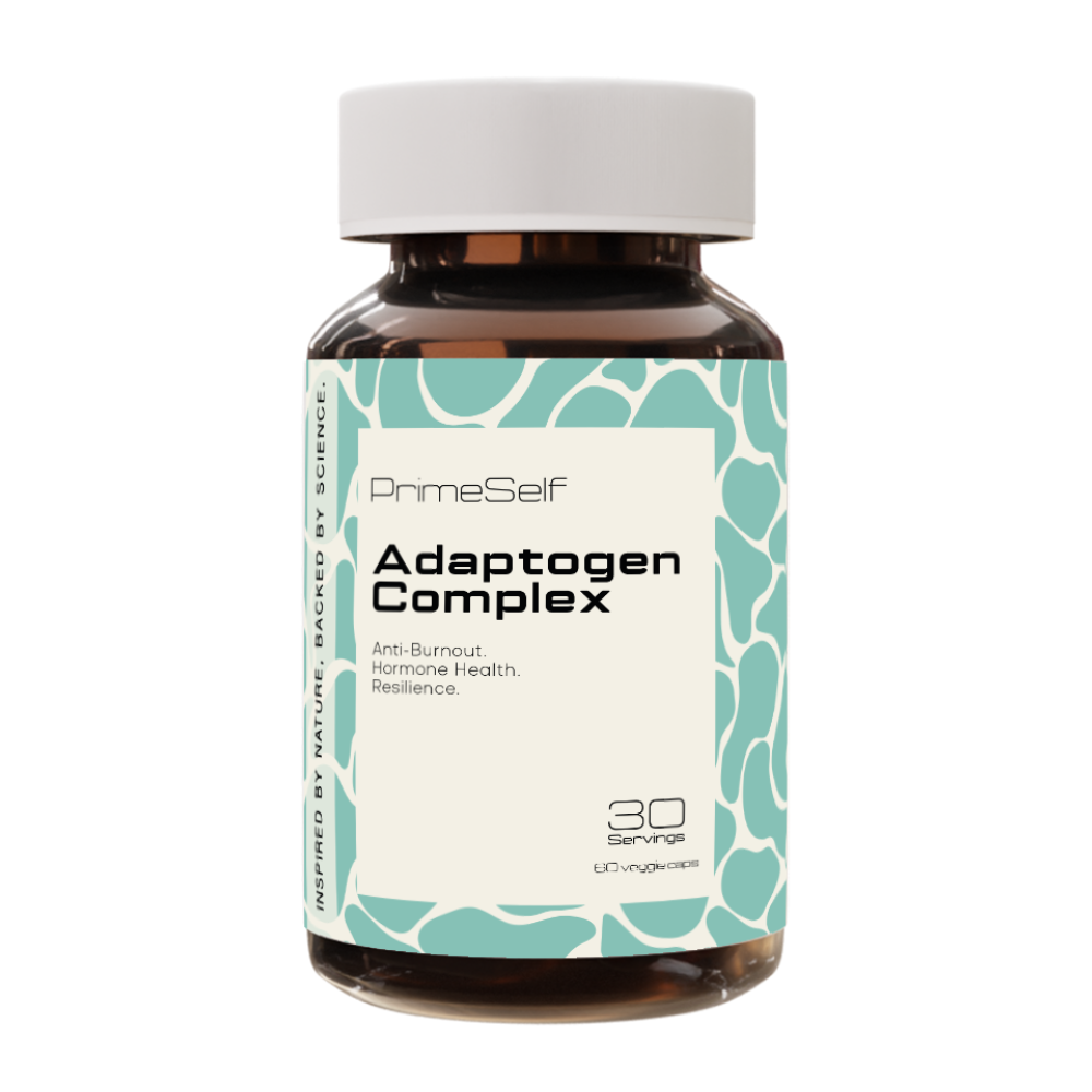 Bottle of PrimeSelf Adaptogen Complex on a white background