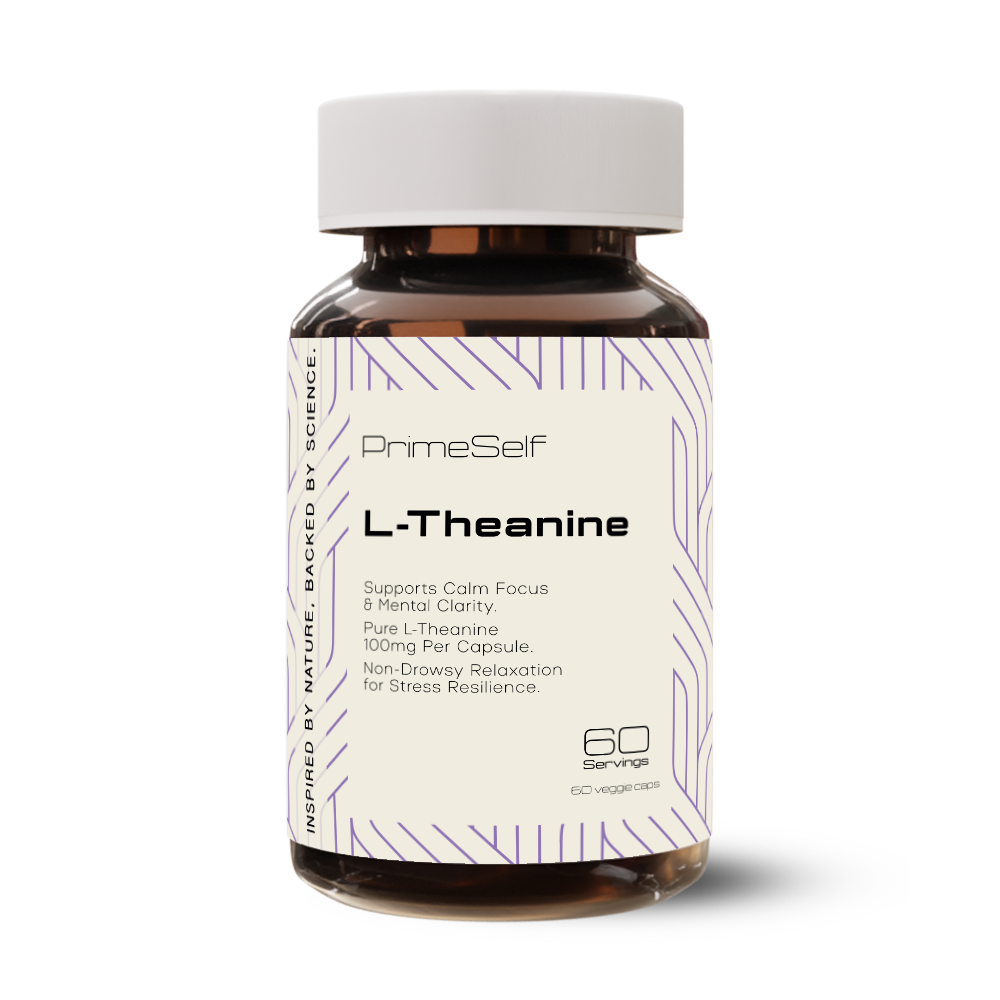 L-Theanine 60 Caps | Relaxed Focus & Calm | PrimeSelf