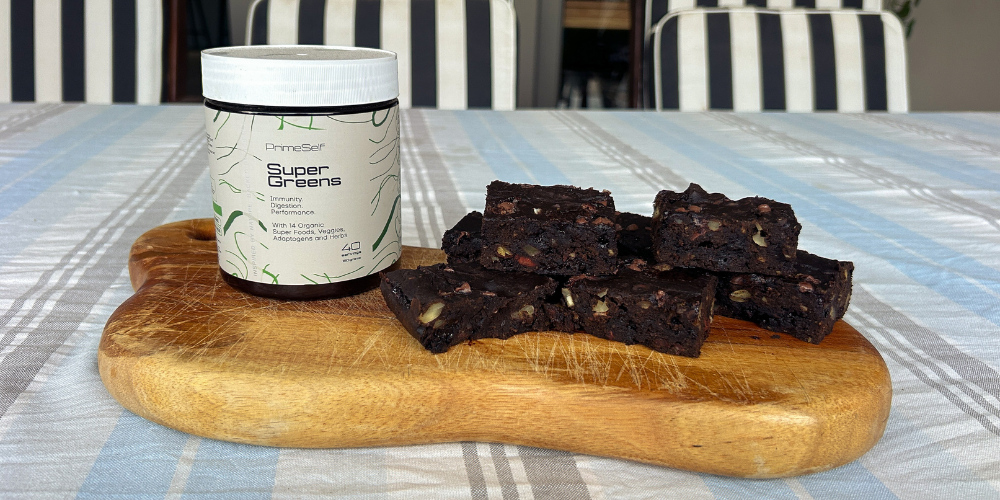 Super greens black bean brownies recipe - PrimeSelf blog