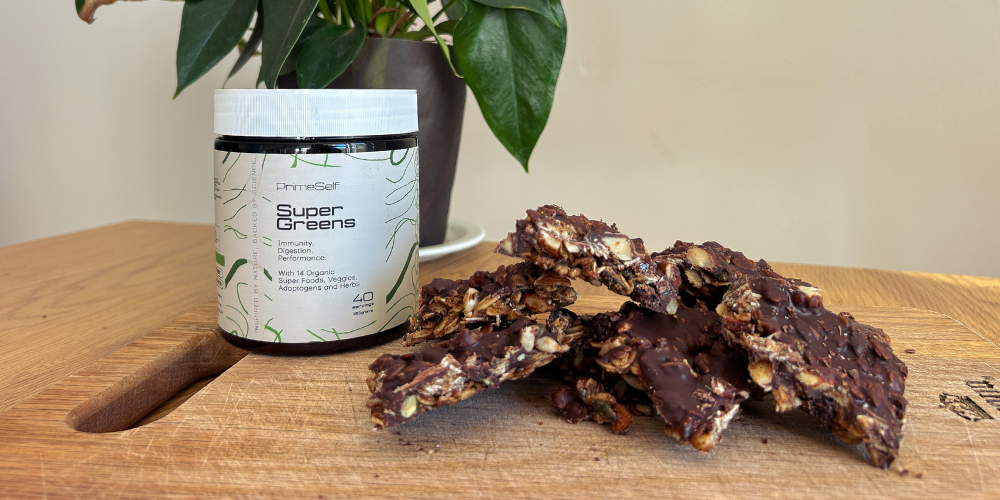 Superfood dark chocolate nutty squares recipe - PrimeSelf blog