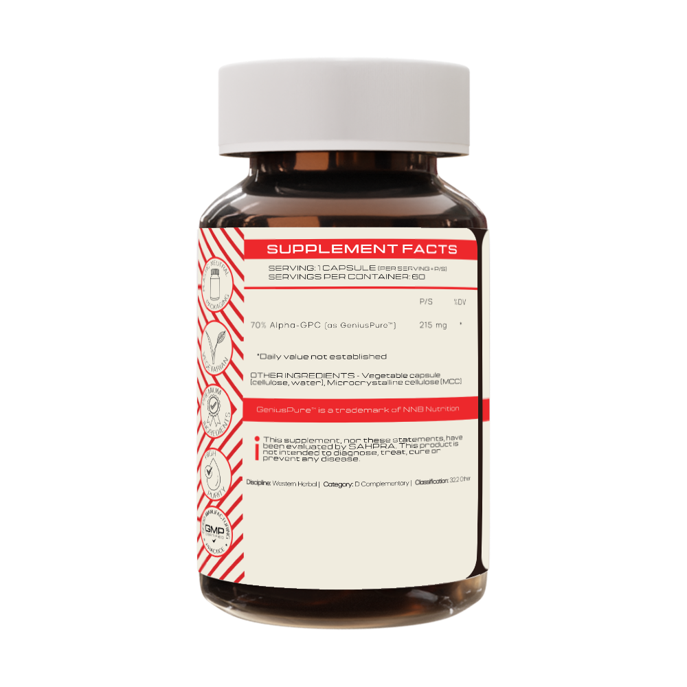Alpha GPC - back label supplement facts - PrimeSelf