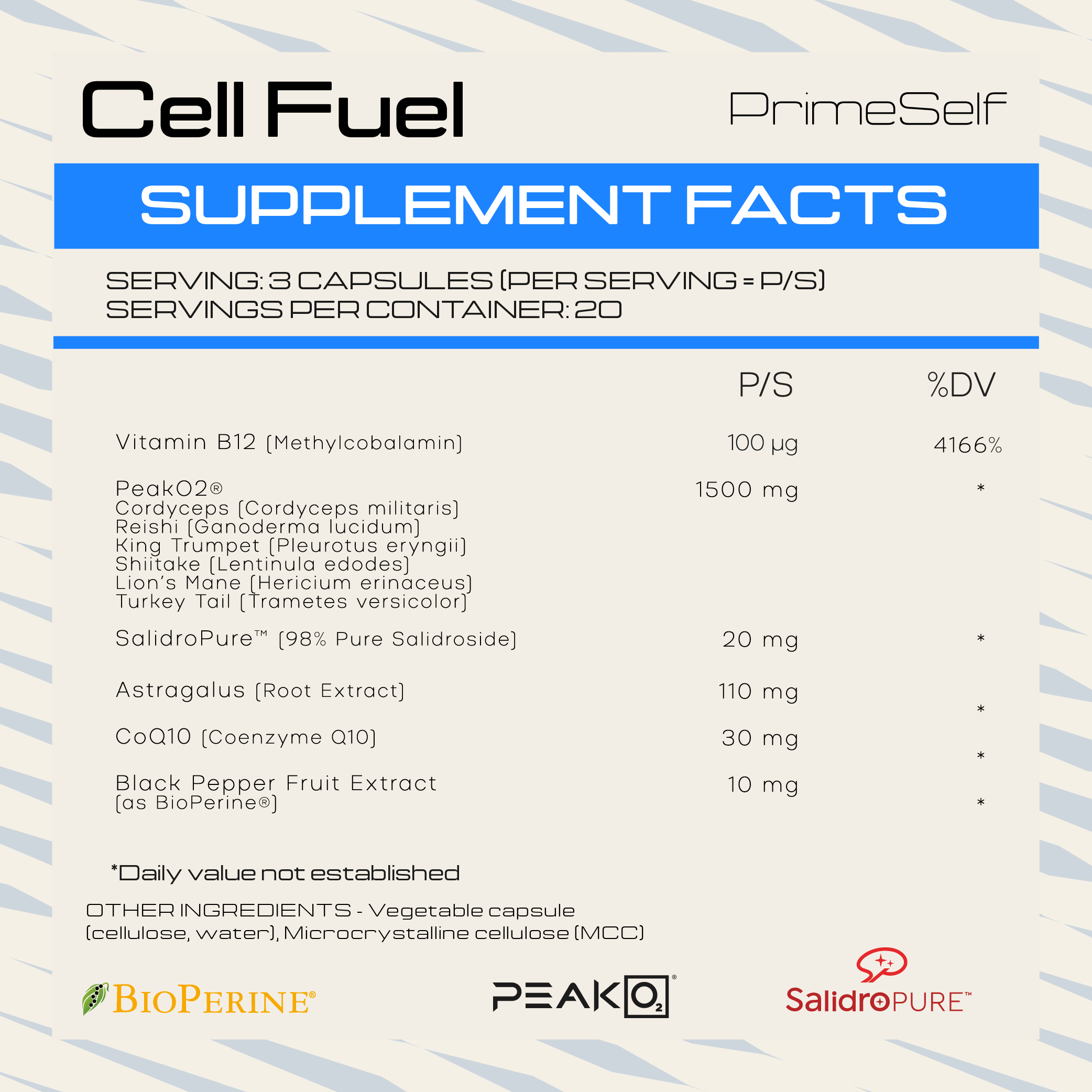 Cell Fuel - endurance formula detail view - PrimeSelf