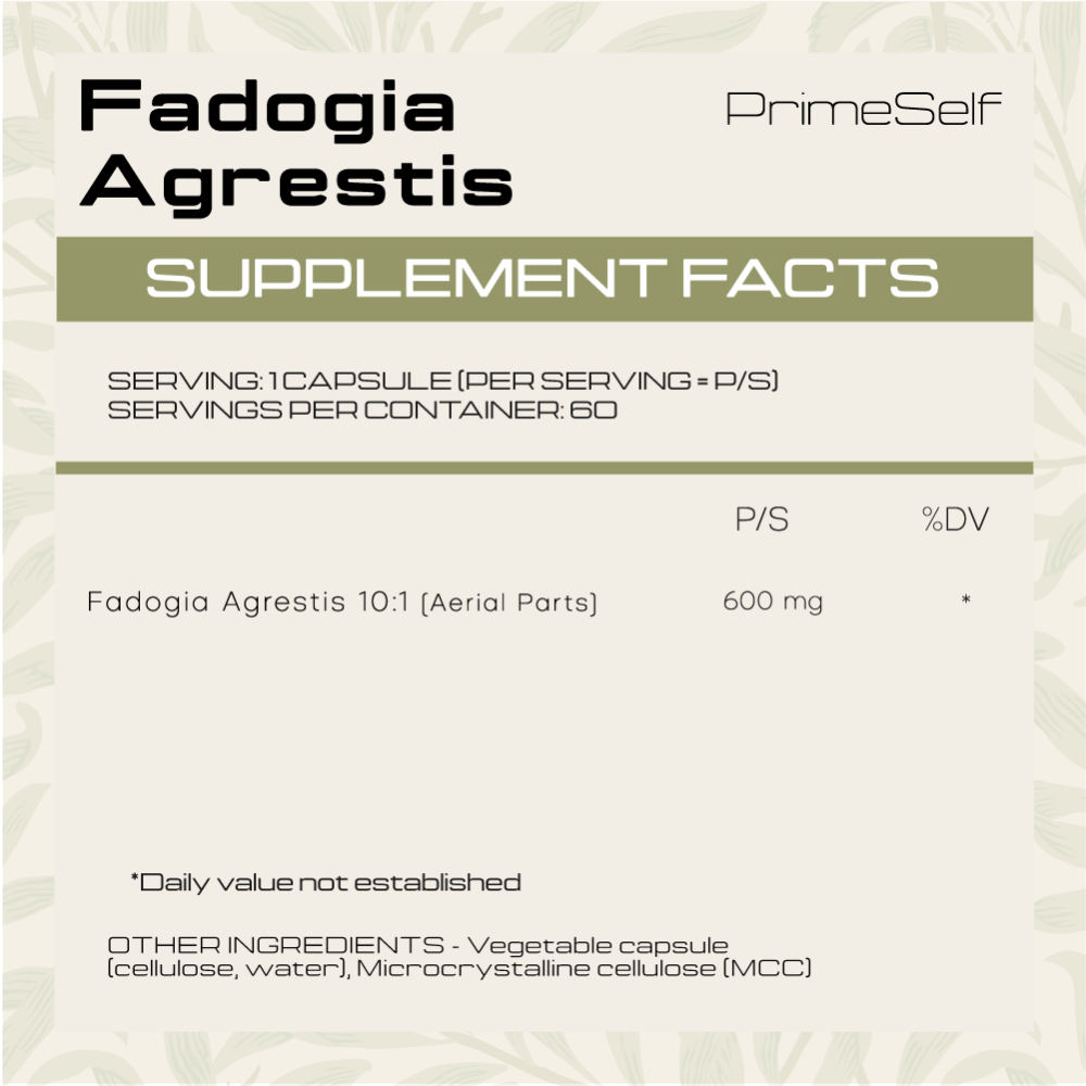 Fadogia Agrestis - supplement detail view - PrimeSelf