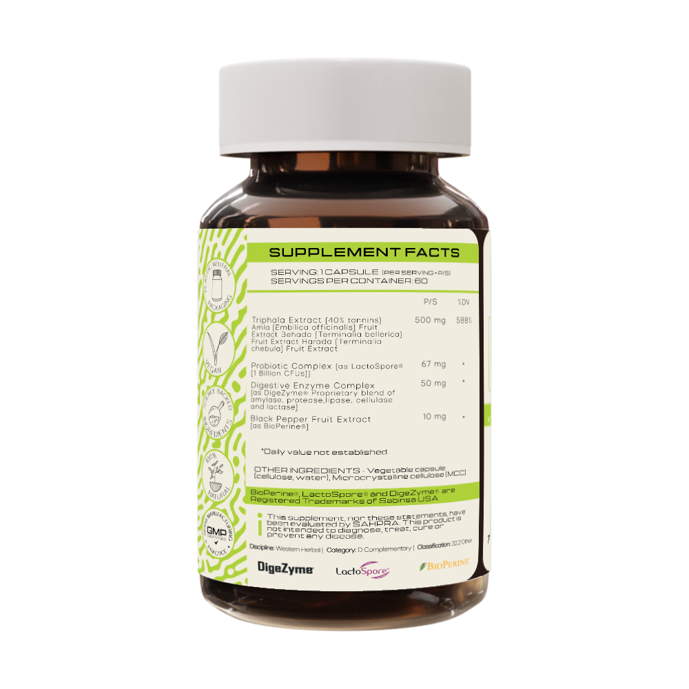 Gut Complex - back label supplement facts - PrimeSelf