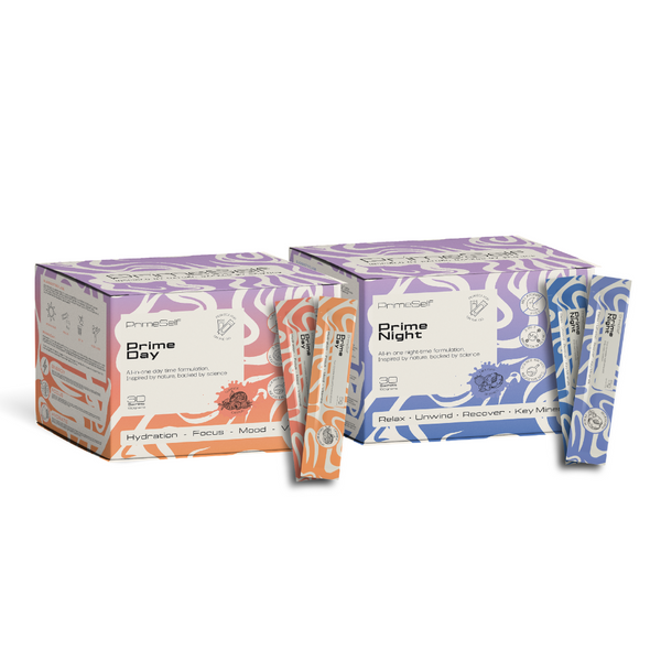 Prime Day & Night Combo - front view complete day and night health routine - PrimeSelf