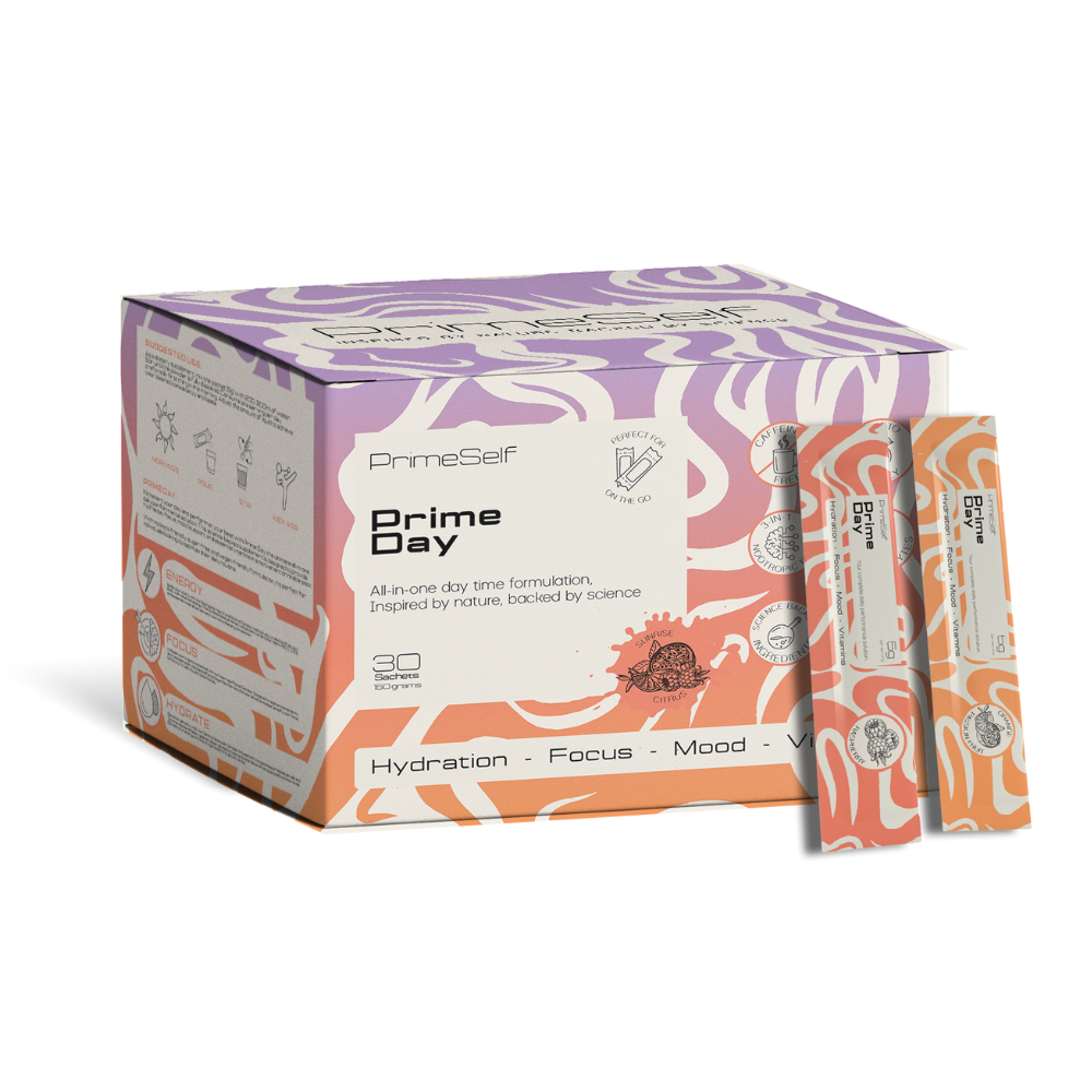 Prime Day - front view daytime performance drink sachets - PrimeSelf