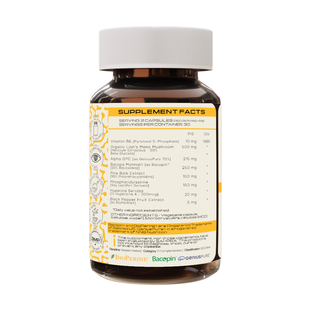 Prime Mind - back label supplement facts - PrimeSelf