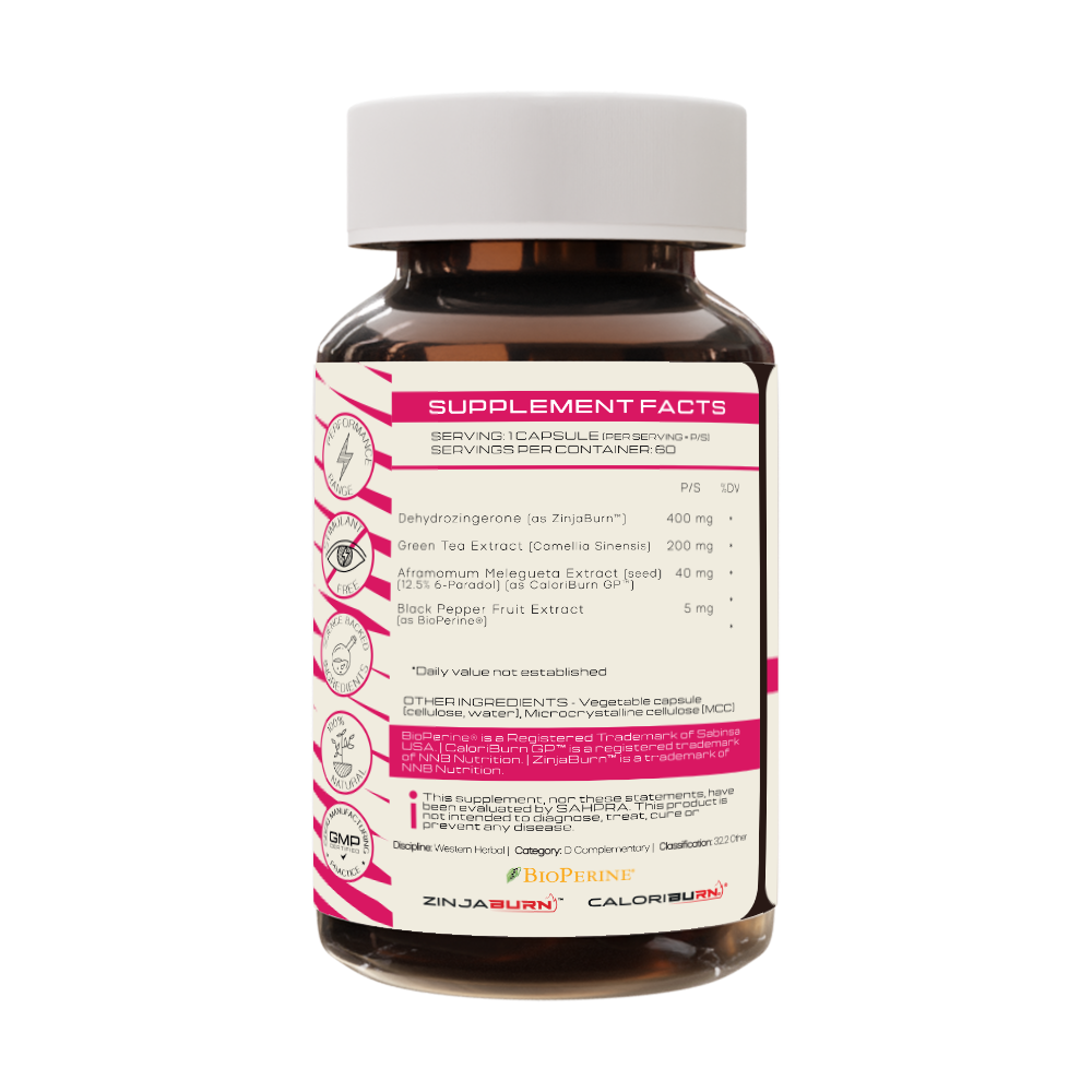 Prime Burn - back label supplement facts - PrimeSelf