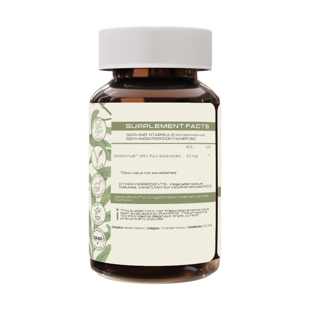 SalidroPure (Rhodiola Rosea Salidrosides) - back label supplement facts - PrimeSelf
