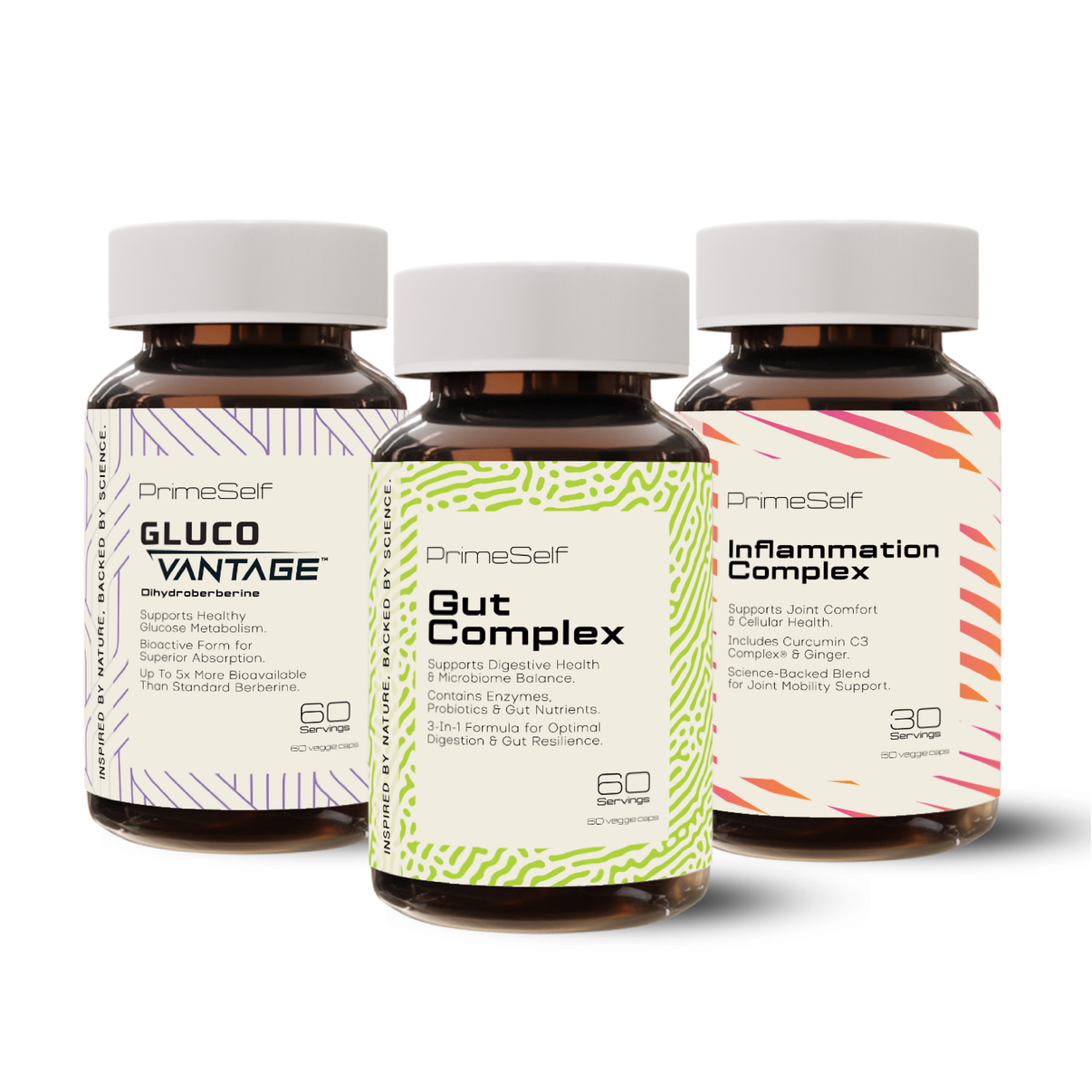 The Gut Reset Stack - front view gut health supplement bundle - PrimeSelf