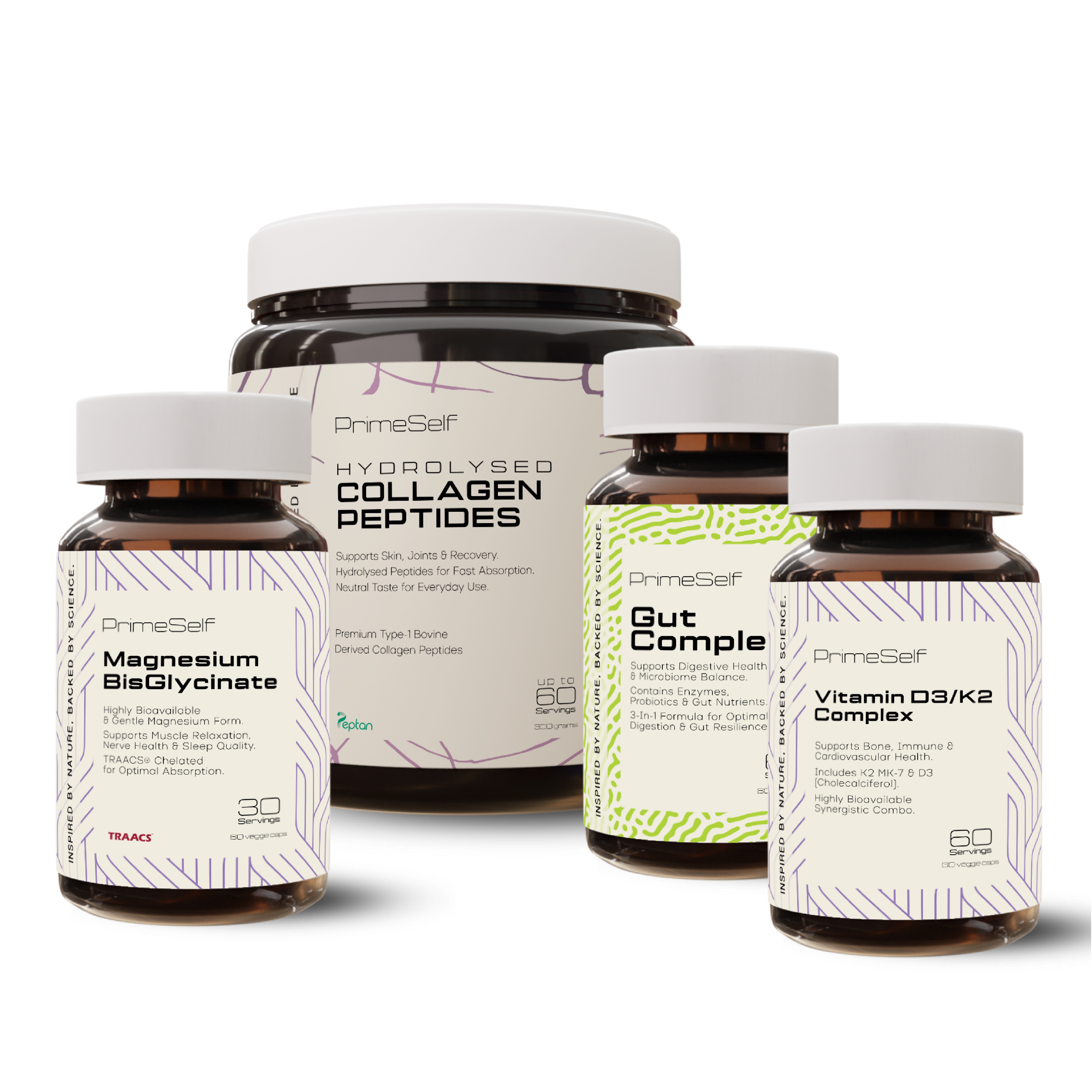 The Women's Glow Stack - front view beauty and wellness supplement bundle - PrimeSelf