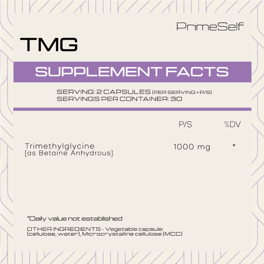 TMG (Betaine - Trimethylglycine) - supplement detail view - PrimeSelf