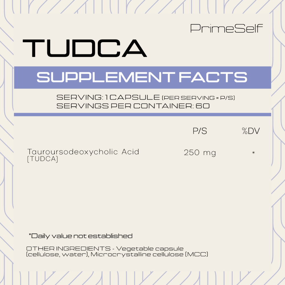 TUDCA - supplement facts label - PrimeSelf