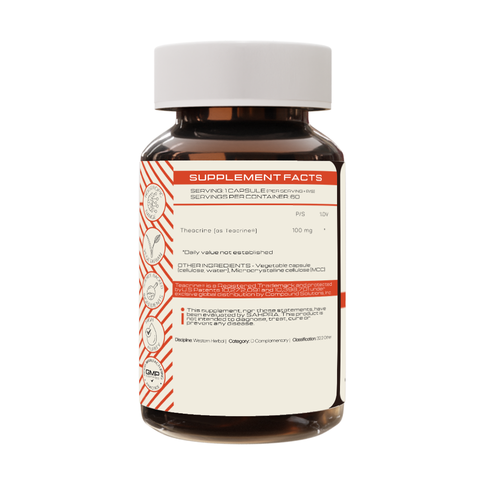 Theacrine (Teacrine) - back label supplement facts - PrimeSelf