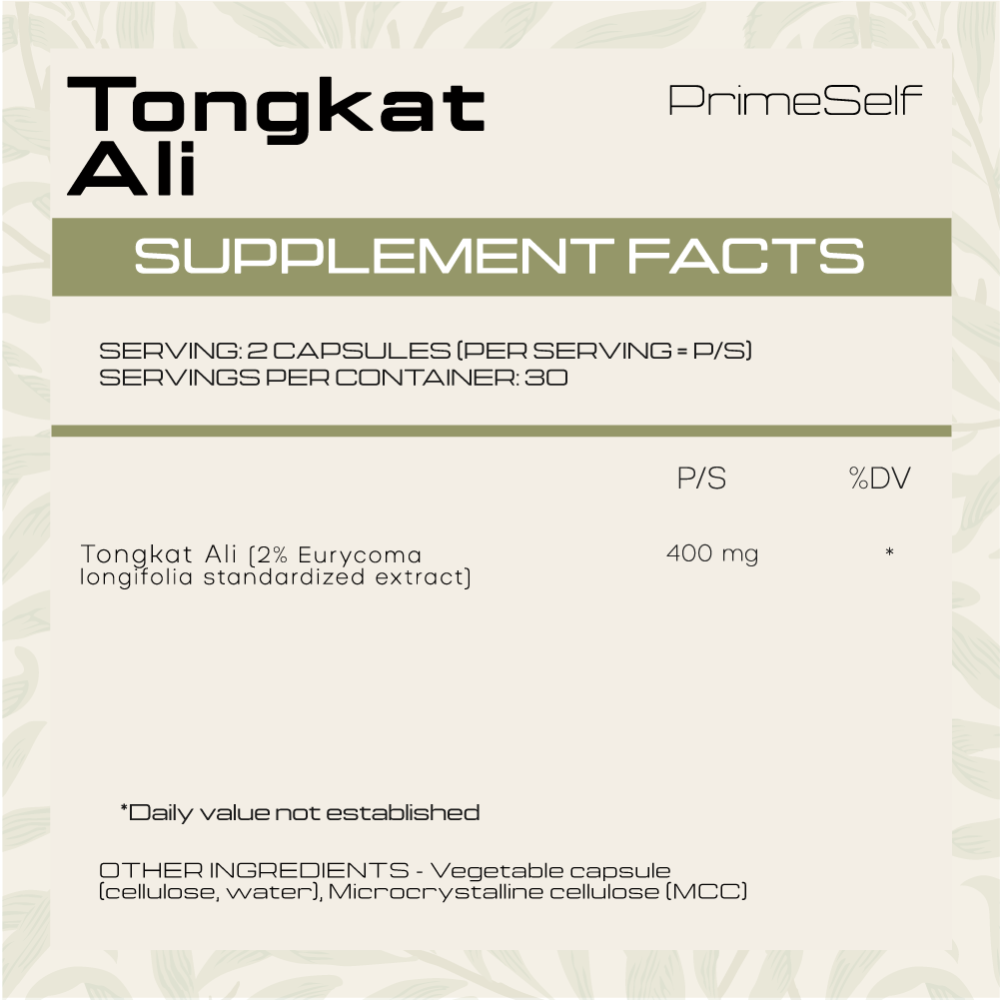 Tongkat Ali - natural male vitality supplement detail - PrimeSelf