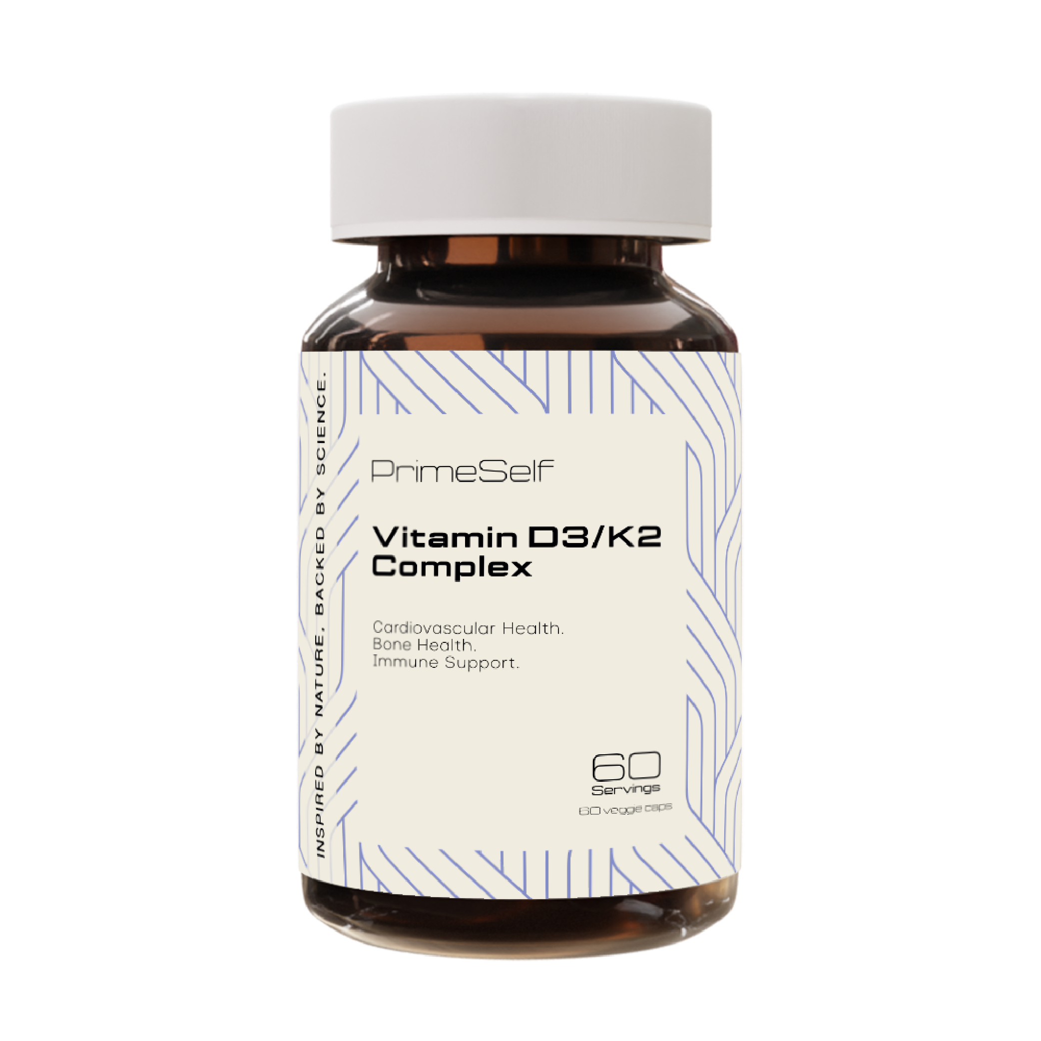 Vitamin D3/K2 Complex - front view bone and immune health supplement - PrimeSelf