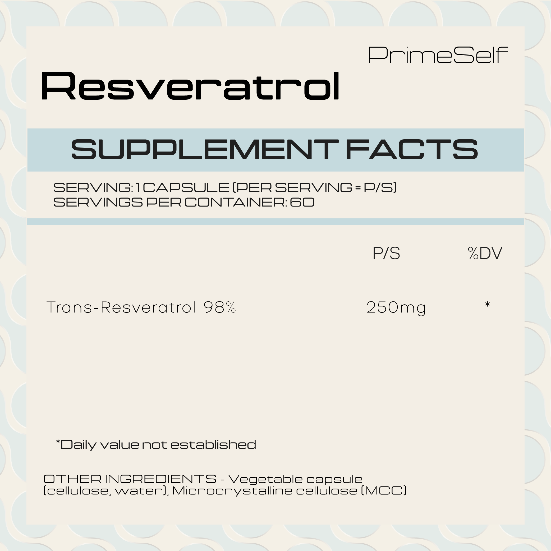 Resveratrol - resveratrol supplement detail view - PrimeSelf