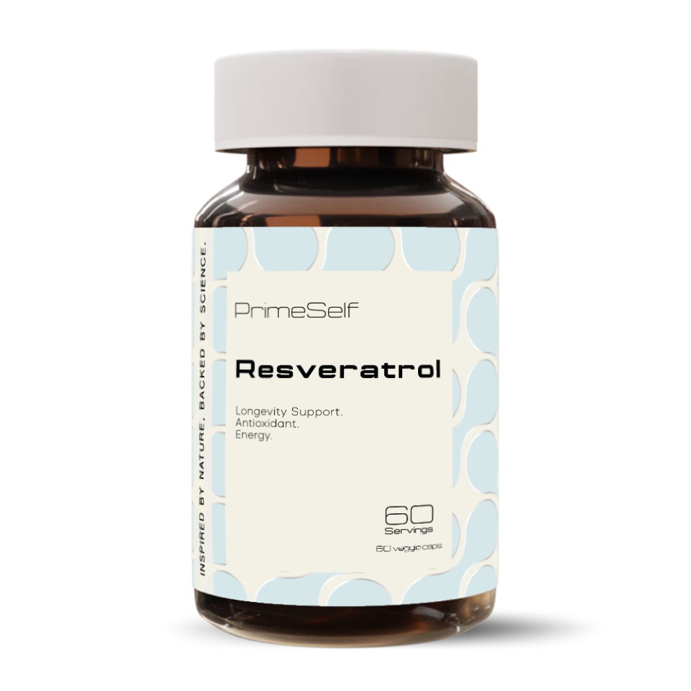 Resveratrol - front view longevity and antioxidant polyphenol supplement - PrimeSelf